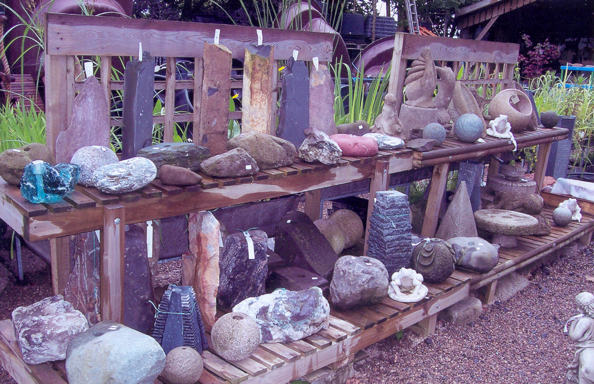 Display of Drilled Rock Water Features